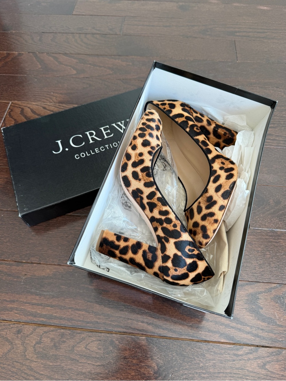 J. Crew Hazelnut Leopard-Print Calf Hair Heel Pumps - made in Italy!
